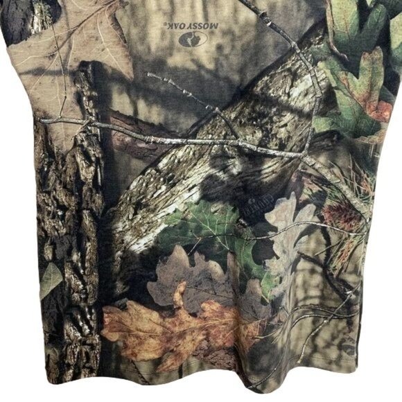 Mossy Oak Tee Shirt Break Country Fitted Camo Camouflage Hunting V-neck Top M - Picture 5 of 7